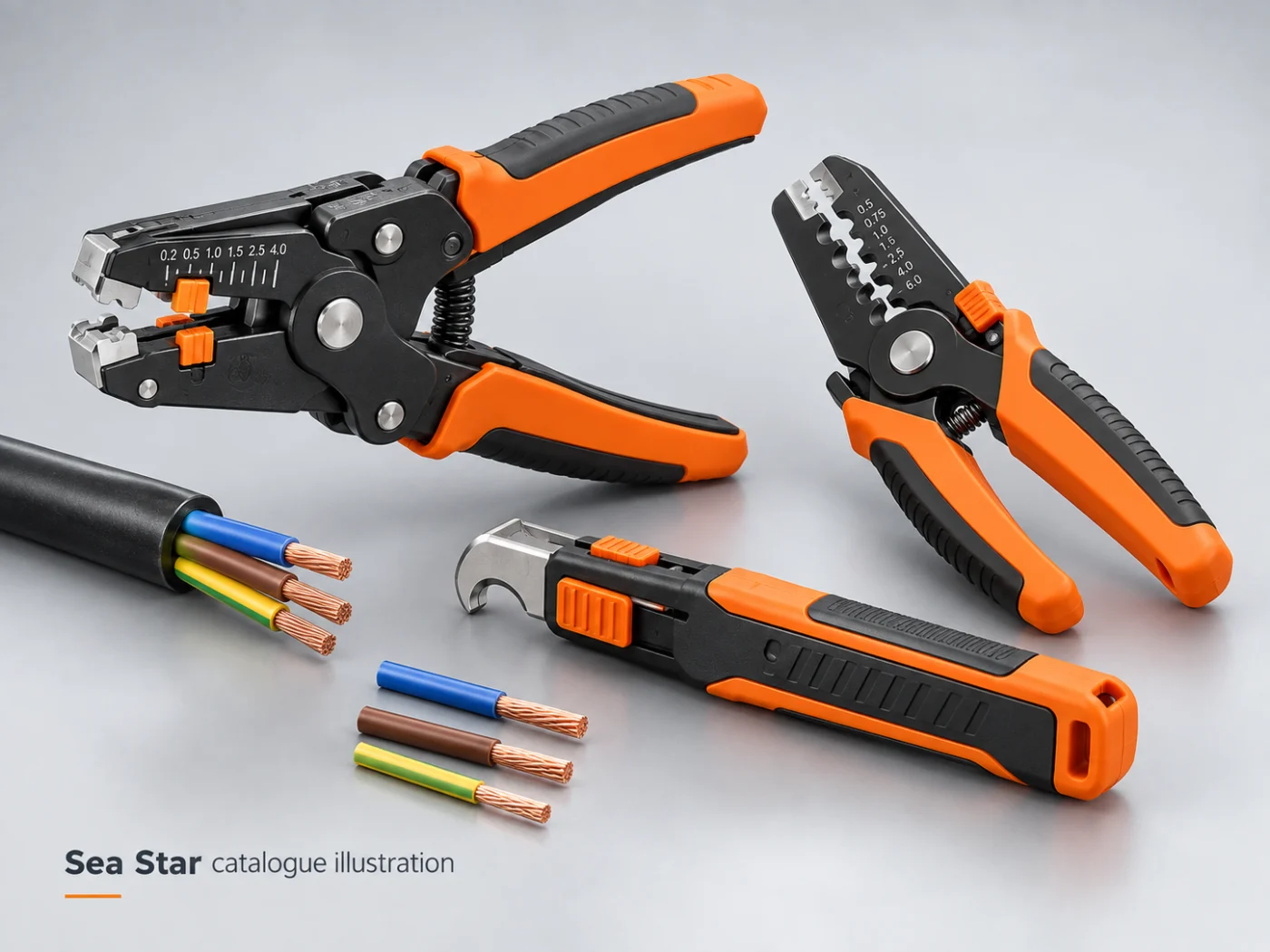 Sea Star catalogue illustration – Weidmüller stripping tools