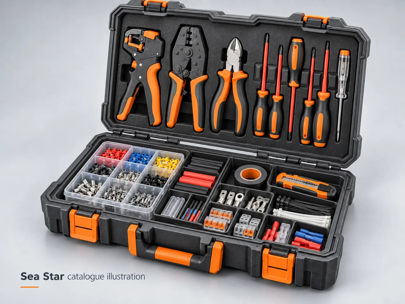 Sea Star catalogue illustration – Weidmüller tool sets and tool cases